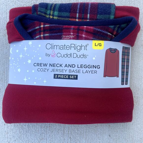 Cuddl Duds Cozy Jersey Base Layer 2 Piece Sz L - Picture 2 of 4